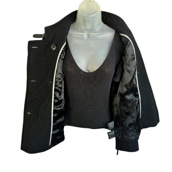 Rudsak Black Wool Military Jacket – Women’s Medium Moto Style Coat - Picture 7 of 9